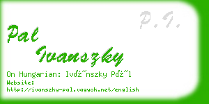 pal ivanszky business card